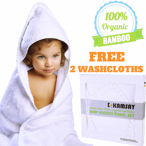 Premium Organic Bamboo Hooded Baby Bath Towel